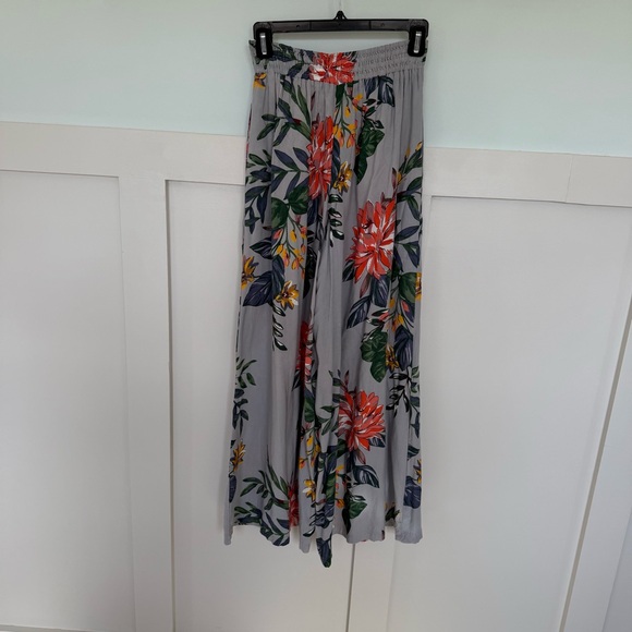 Patrons Of Peace Anthropologie Floral Palazzo Pants Women’s XS Gray Tie - Picture 5 of 11
